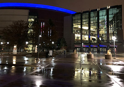 The Pepsi Center at 4:30 am on a cold morning.
