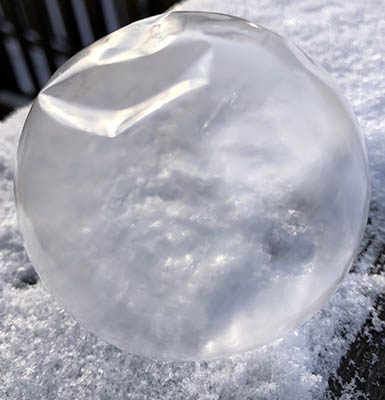 frozen bubble that has collapsed into itself