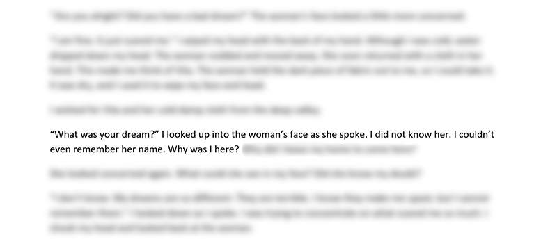 “What was your dream?” I looked up into the woman’s face as she spoke. I did not know her. I couldn’t even remember her name. Why was I here?